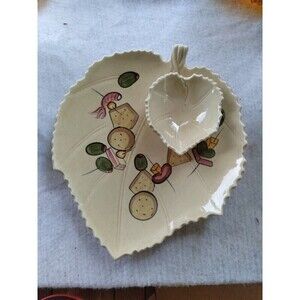 California USA 🇺🇸 pottery snack tray  plate hand painted MCM